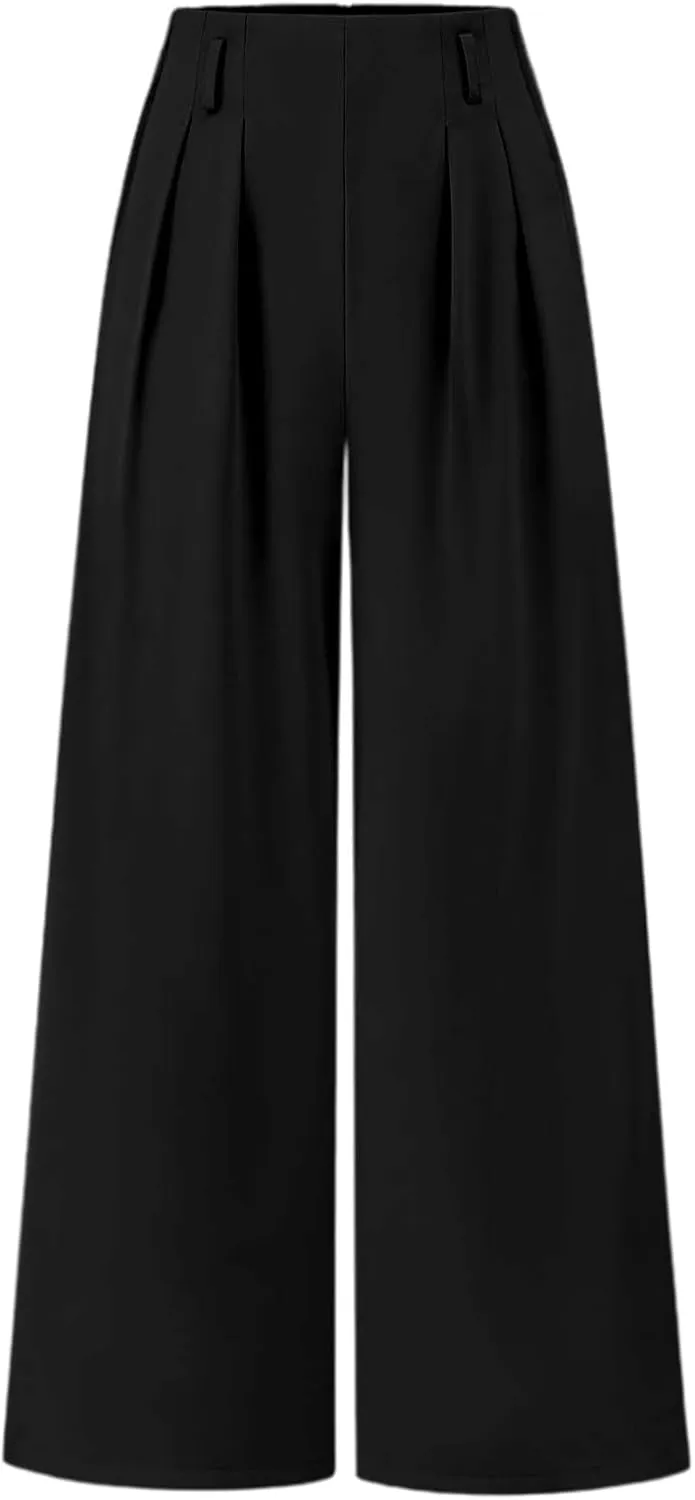 Women's Wide Leg Pants Women's Casual Plus Size Pants Capri Lightweight Spring Summer for Women Ladies Pinstripe