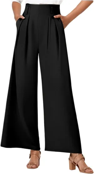 Women's Wide Leg Pants Women's Casual Plus Size Pants Capri Lightweight Spring Summer for Women Ladies Pinstripe