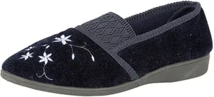 Womens/Ladies Joanna Embroidered Slippers