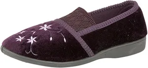 Womens/Ladies Joanna Embroidered Slippers