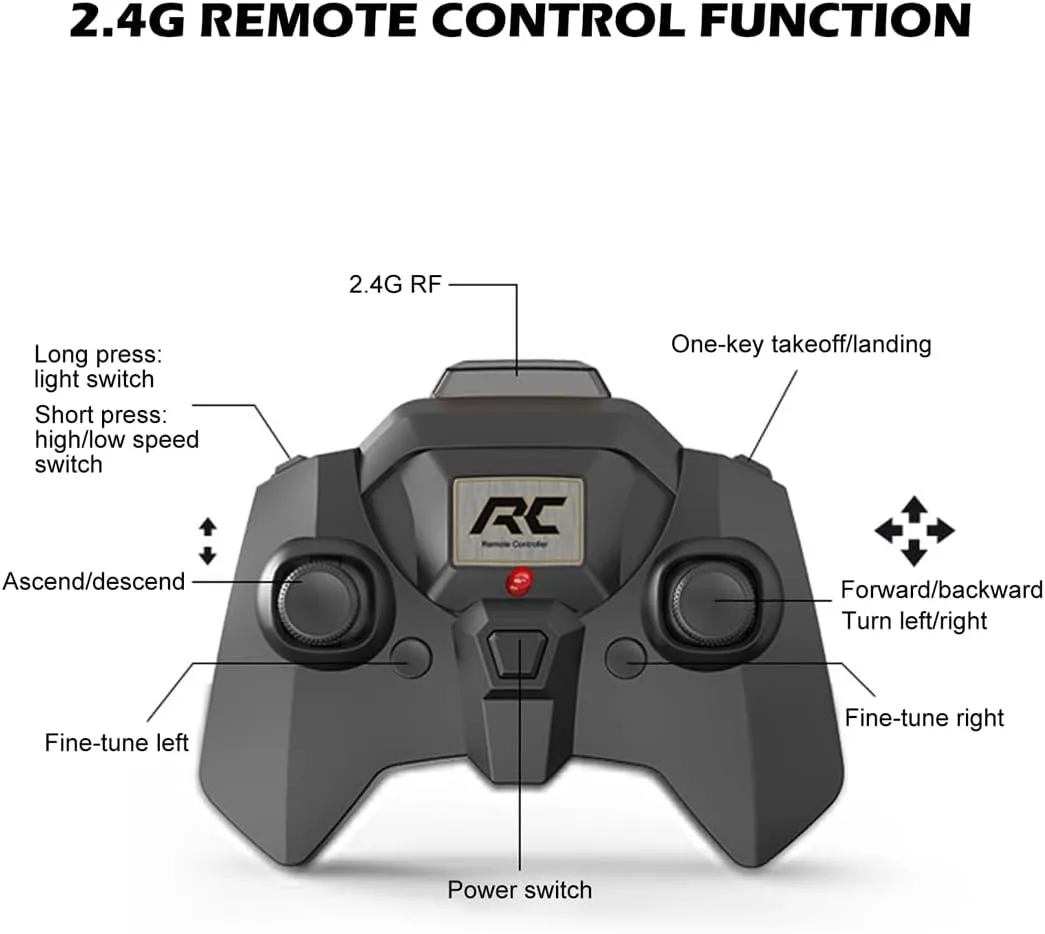 XK1 Military-Style Remote Control Helicopter with LED Lights, 2.4G 3.5CH RC Helicopter with Altitude Hold & One-Key Takeoff/Landing for Hobbyist