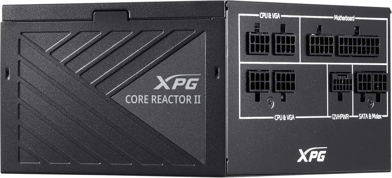 XPG Core Reactor II Modular PSU: ATX3.0-80 Plus Gold - ATX - Fully Modular Power Supply - 10 Year Warranty - 750 Watt(COREREACTORII750G-BKCUS)