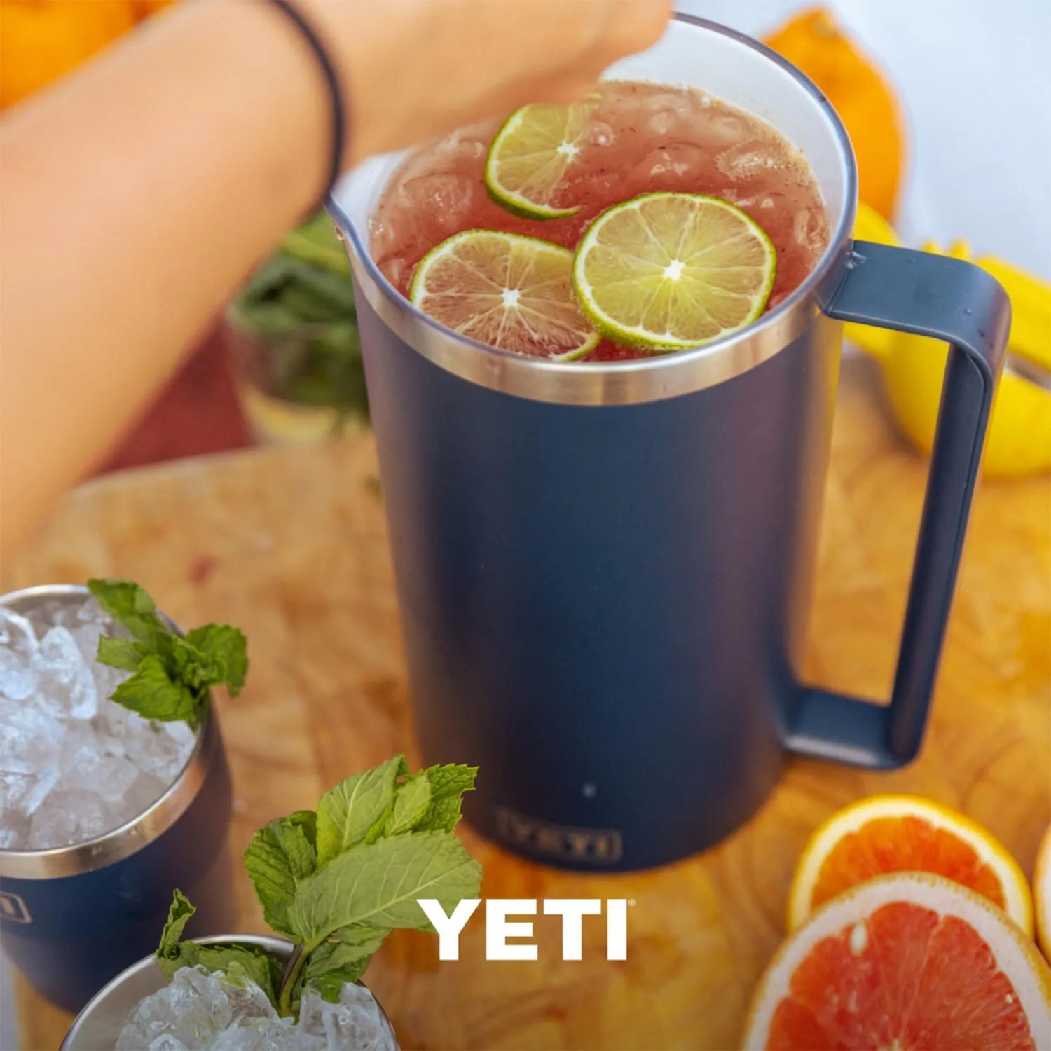 YETI Rambler 64 oz Pitcher, Vacuum Insulated, Stainless Steel with MagSlider Lid, Wild Vine Red
