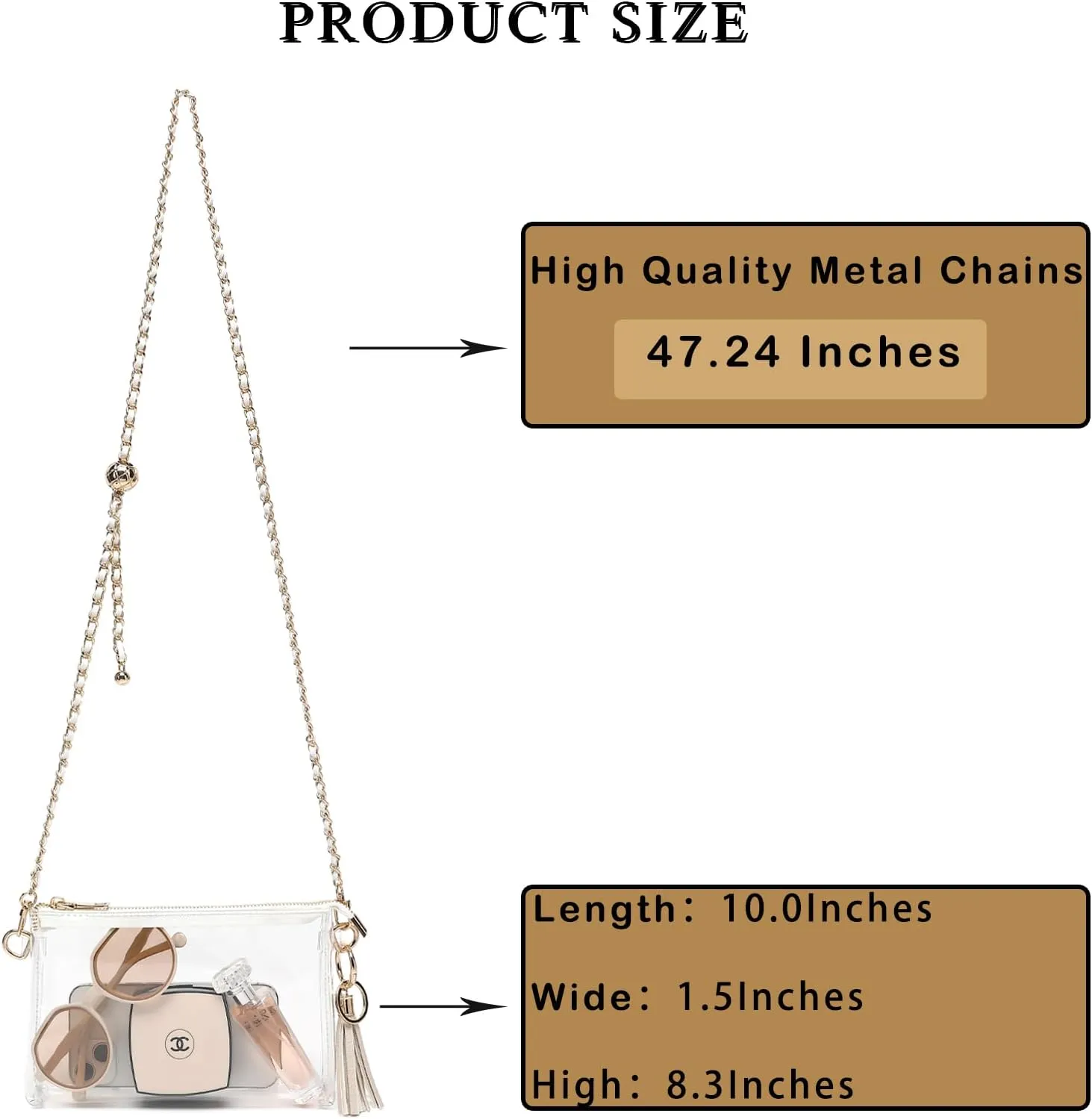 YGR Womens Clear Bag for Stadium Events PVC Small Crossbody Purse for Concert, Party Sports Stadium Approved Present