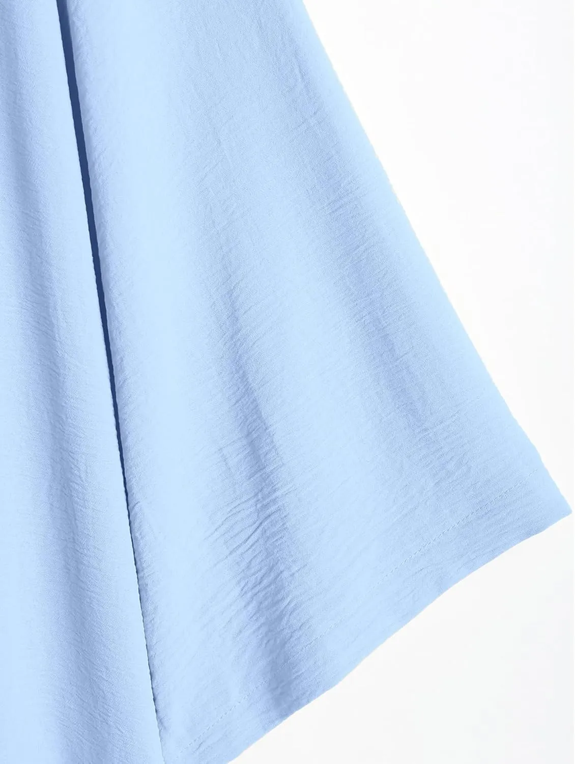 ZAFUL Womens 2 Pieces Outfit Loungewear Sets Linen Loose Cardigan Wide Leg High Waist Pants Casual Suits