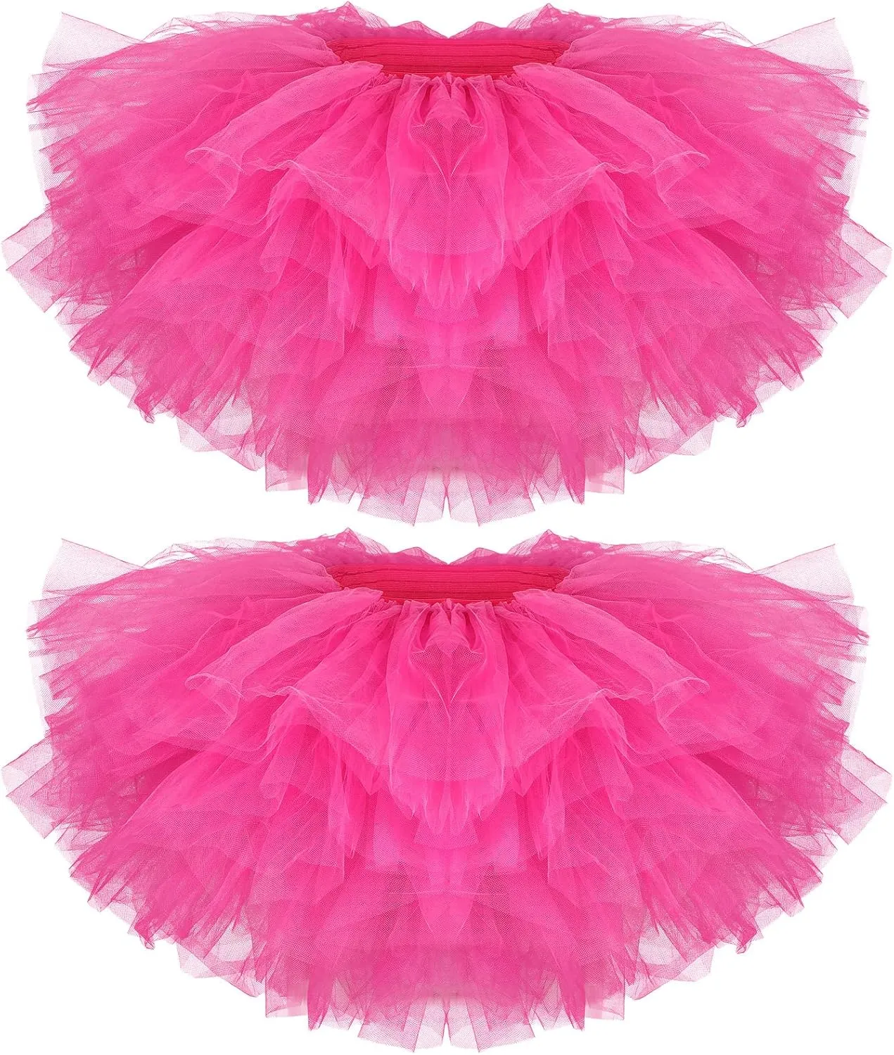 Zhanmai Tutu Skirt Women Adult Classic Elastic 5 Layered Short Tulle Skirt 80's Dance Carnival Costume for Lady