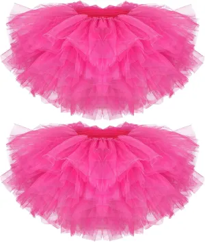 Zhanmai Tutu Skirt Women Adult Classic Elastic 5 Layered Short Tulle Skirt 80's Dance Carnival Costume for Lady